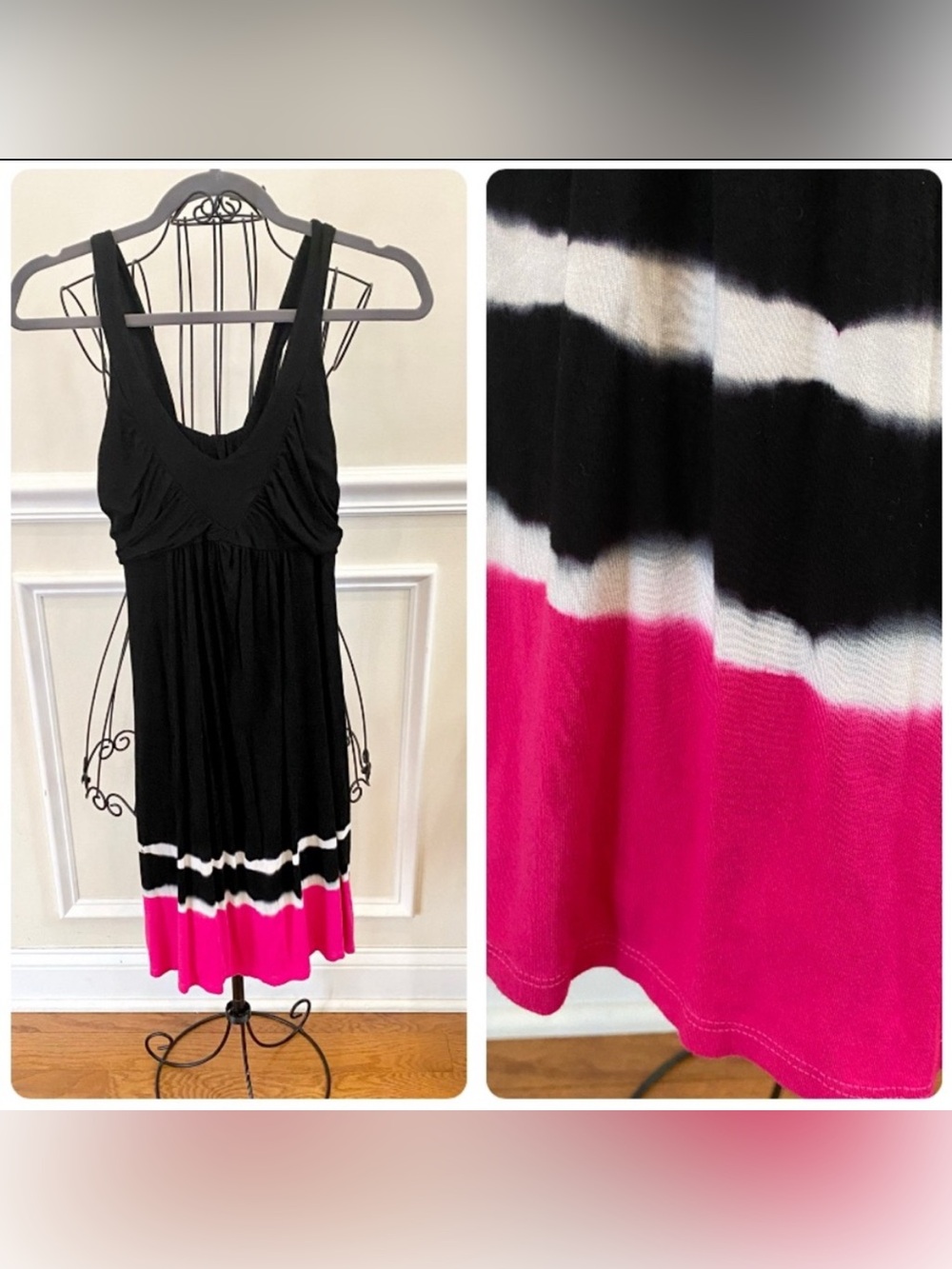 Green Dragon Tank Sun Dress with Tie Dye Detail